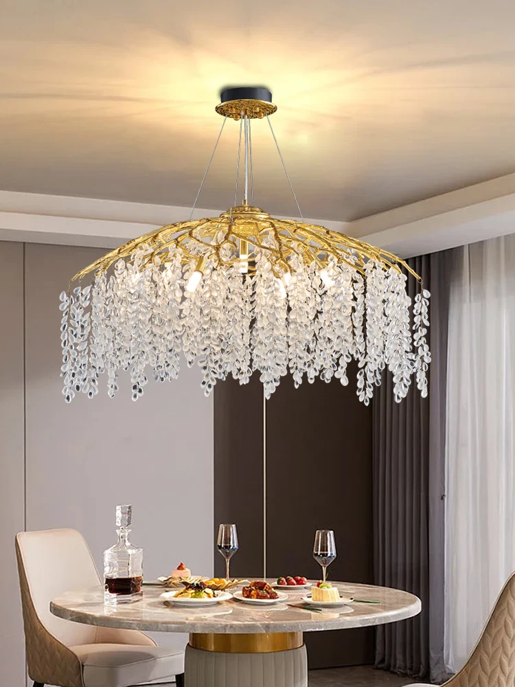 

Modern luxury crystal LED chandelier, home decoration gold hanging light, bedroom, living room, designer dining room chandelier