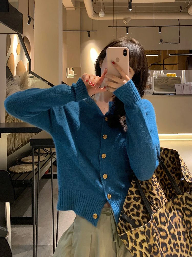 Cardigan ouvert tricoté doux pour femme, haut à la mode, vêtements d'extérieur d'automne, manteau pull confortable et paresseux