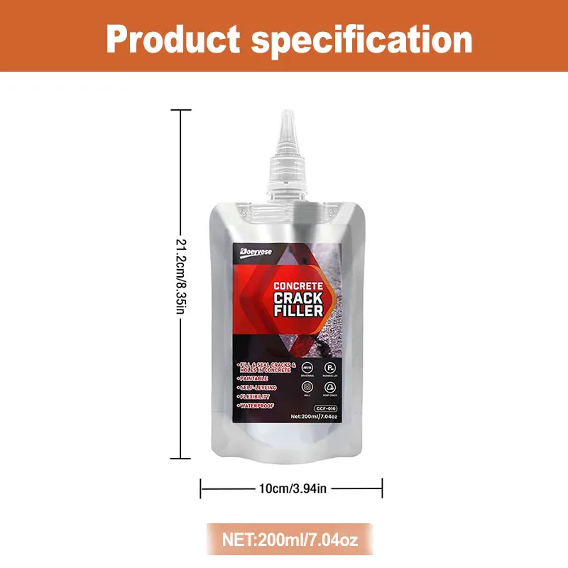 Concrete Gap Repair Sealant 200ml Waterproof Self‑Leveling Crack Filler