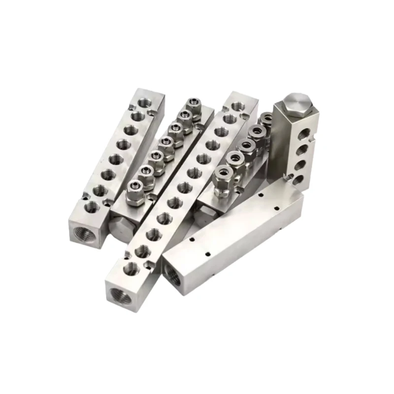 30x30 304 Stainless Steel Pneumatic Manifold G1/2' In G1/4' Out 2-12 Way Multi Tube Gas Separation Exhaust Source Base