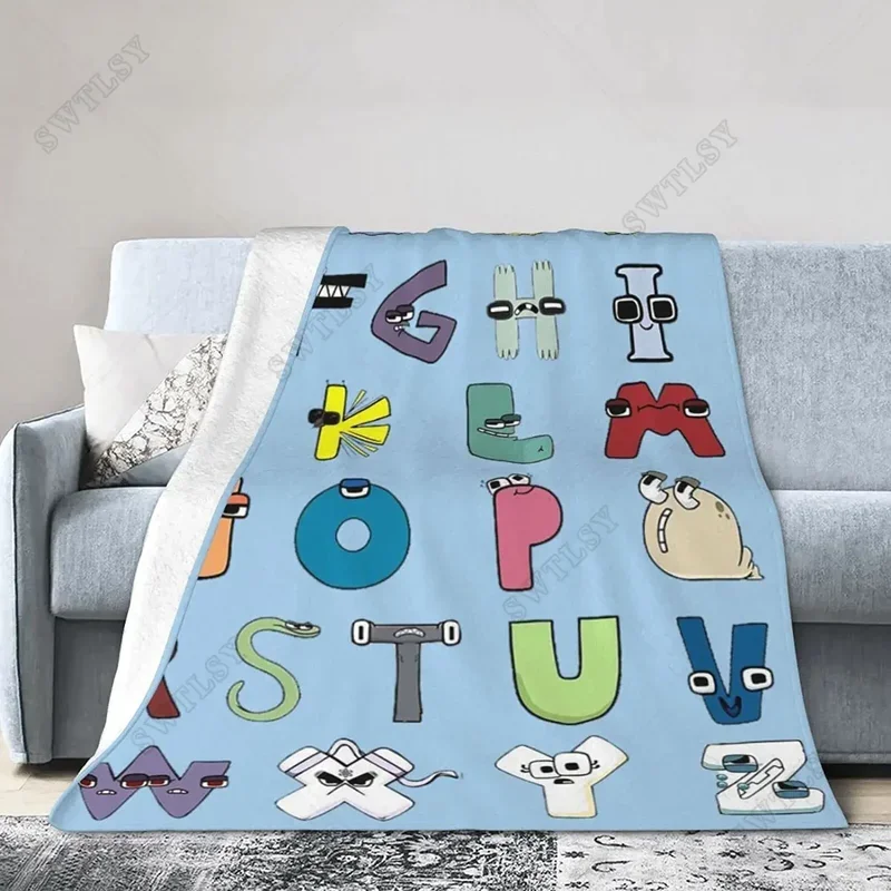 Alphabet Lore Flannel Throw Blanket Anime Cartoon Super Soft Micro Suitable for Sofa Living Room Throws All Season Lightweigh@0￥