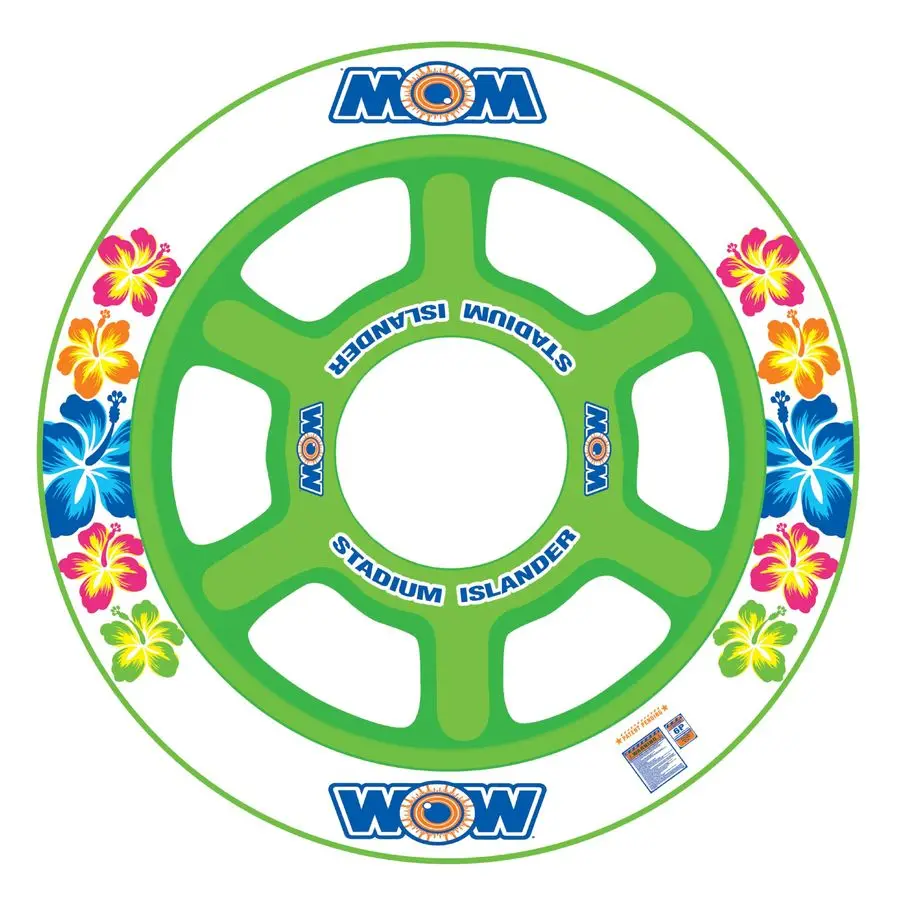 World of Watersports Stadium Islander, HUGE Heavy Duty Floating Island with Mesh Seating and Backrest