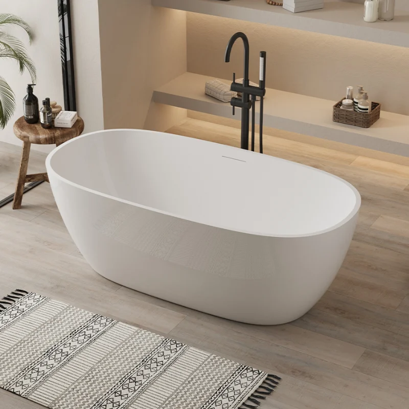 

Bathtub Household Small Unit Independent Double Deep Soaking Bathtub Oval Blister Insulation Bathtub