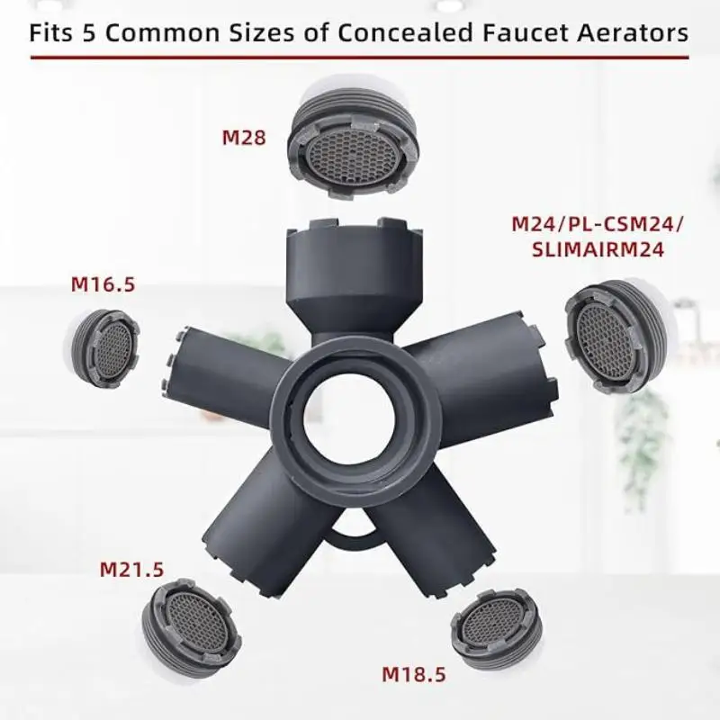 

1Pcs Faucet Aerator Key 10 In 1 ABS Faucet Aerator Removal Tool For Threaded Aerator/Aerator With Housing Cut Edge&Round