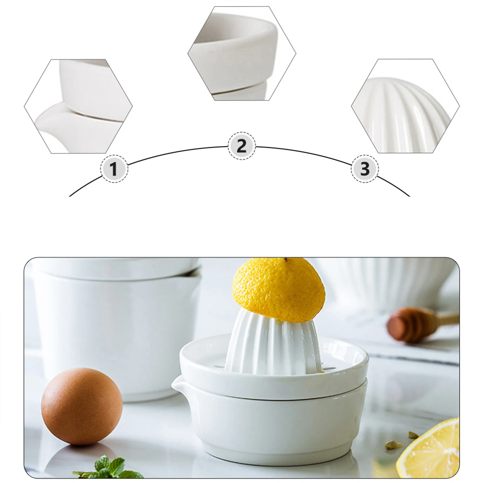 

1pc Manual Fruit Juicer Ceramic Safe Simple Design Operate Elderly Children Juice Kitchen Bar Tool Gift