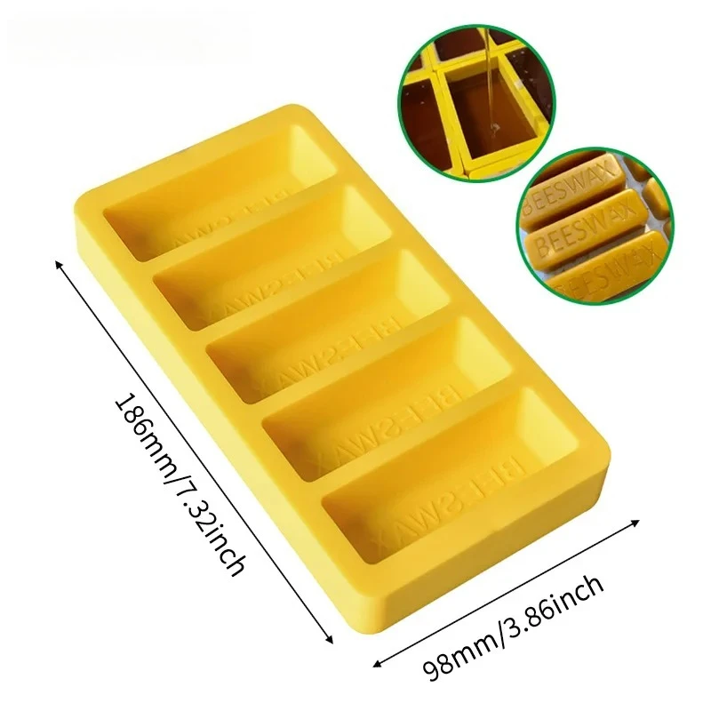 5-Cell Square Silicone Beeswax Mold, High Temperature Resistant Easy Demolding Handmade Craft Mold