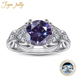 JoyceJelly Luxury 8mm 2CT Moissanite Jewelry For Women S925 Sterling Silver Ring Wedding Bands Pass Diamond Tester Size5-10 Gift