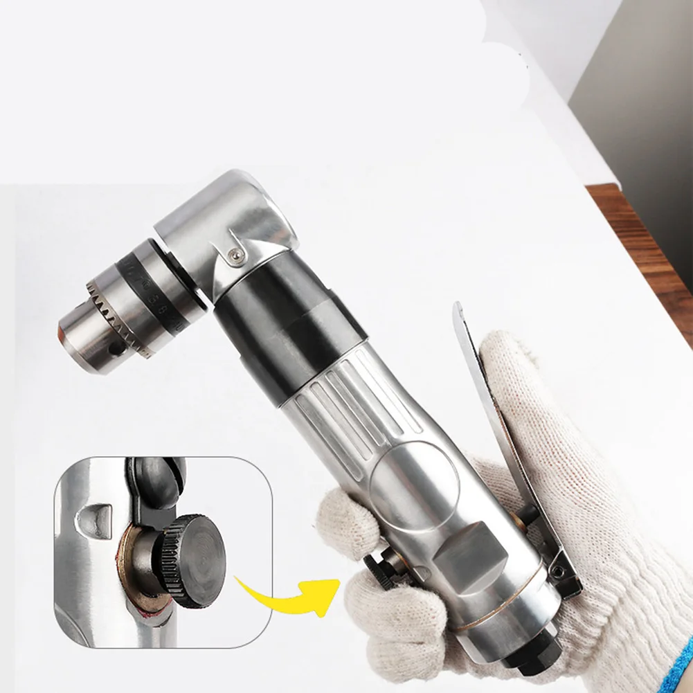 Pneumatic Air Drill with Right Angle Design Reversible Function and Lever Throttle for Controlled Drilling Performance