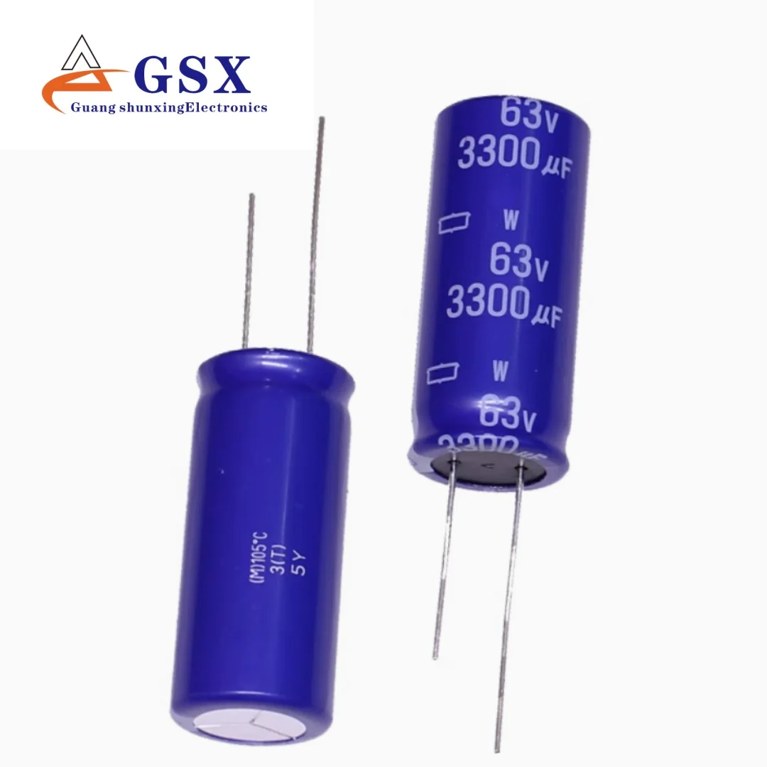 

Brand new original imported aluminum electrolytic capacitor 63v3300uf 18 * 40 Black Diamond W Blue Robe with long lifespan