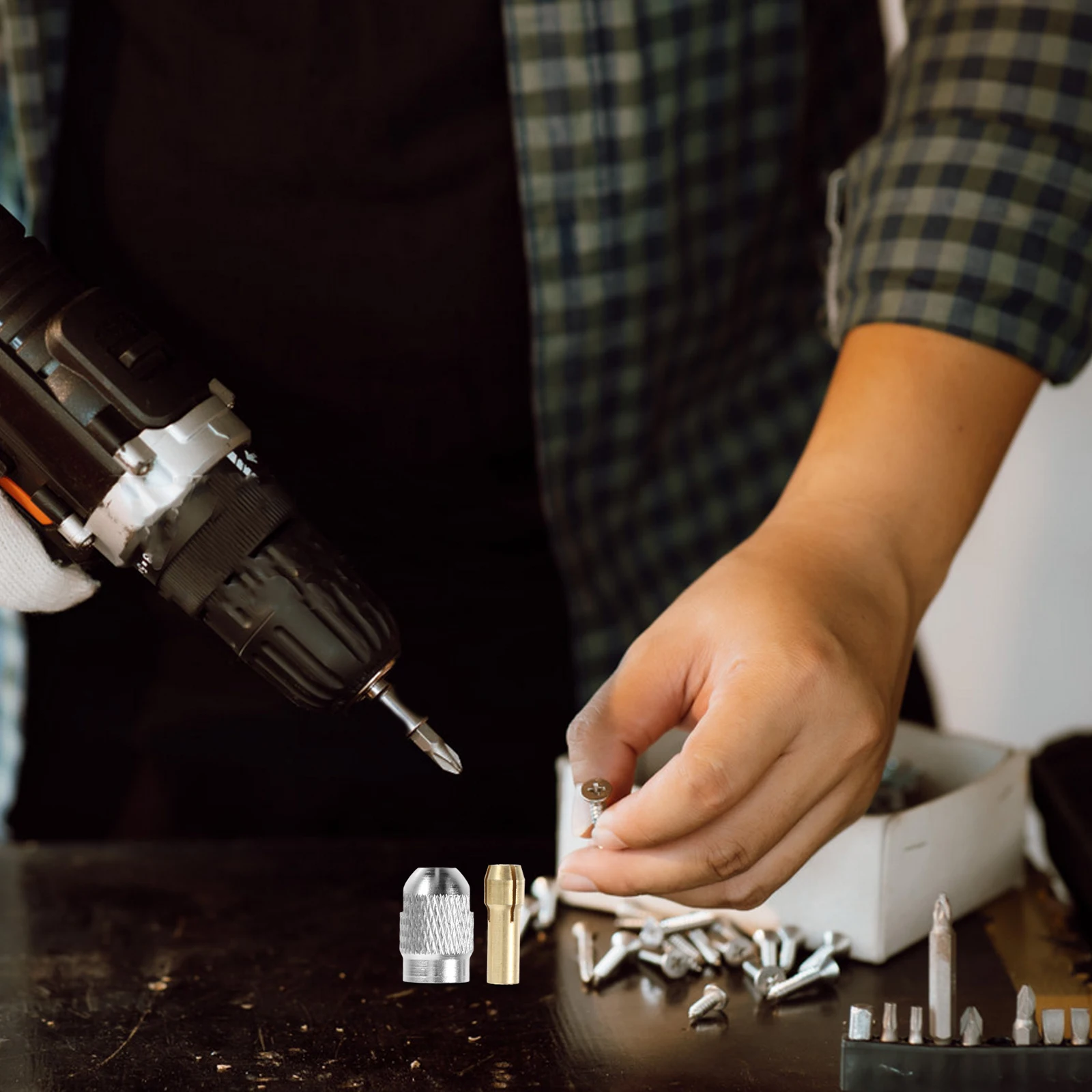 

1 set 1 Set Electric Drill Miniature Grinding Machine Clamping Quick Reducer Adapter Accessories Precision Nut Carving Portable