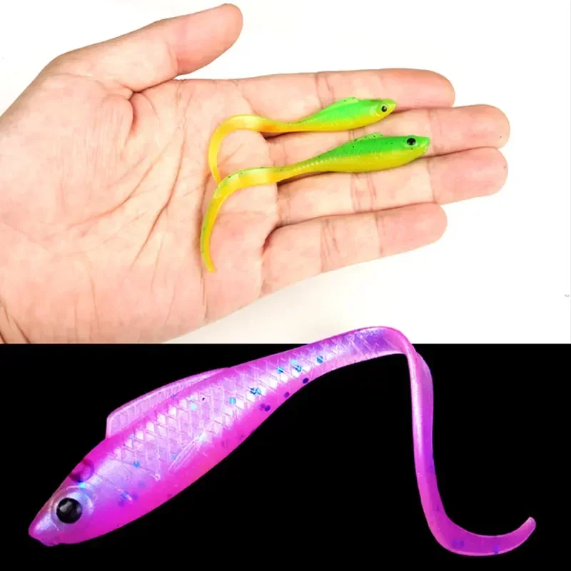 Sinking Soft Bait Low-frequency Wobbler Fishing Lures for Jig Head Fresh Water Perch Tiptoe Mandarin Fish Wild Fishing Trout