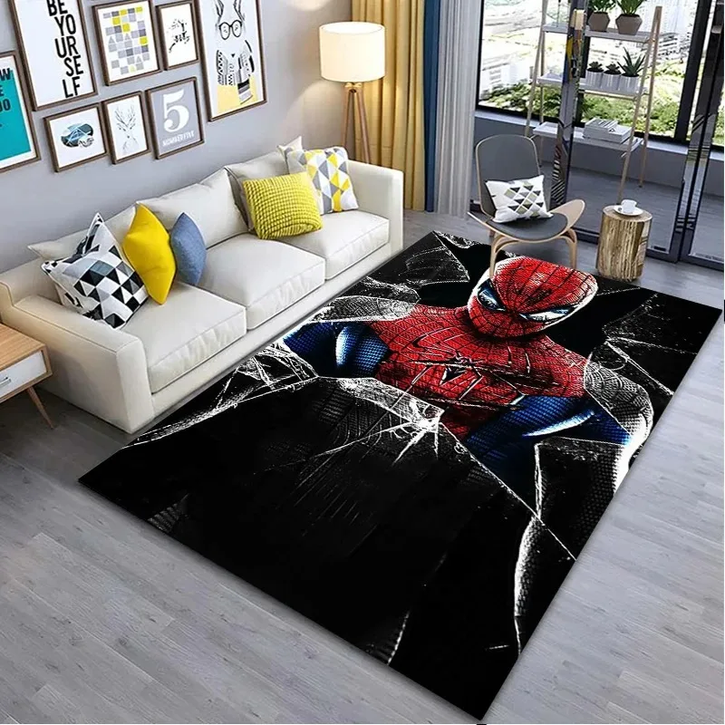 MINISO Disney Cartoon Spiderman Kids Bedroom Bedside Carpet Non Slip Soft Floor Mats Sofa Coffee Table Area Rugs for Home Decor