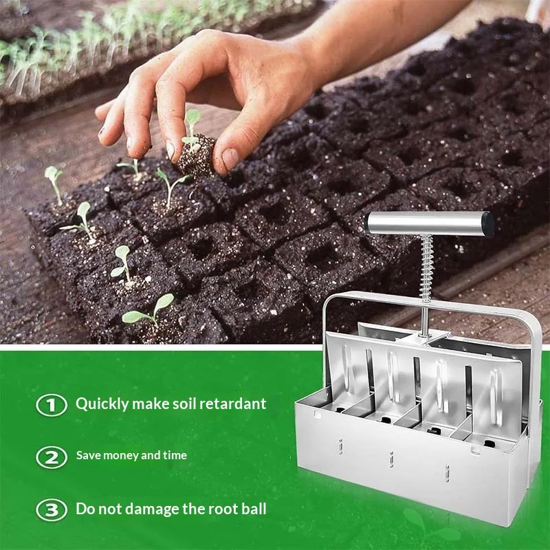 

Manual Soil Block Maker Hand Held Seed Starter Tool With Single Double Row Options Planting Compost Press For Seedlings