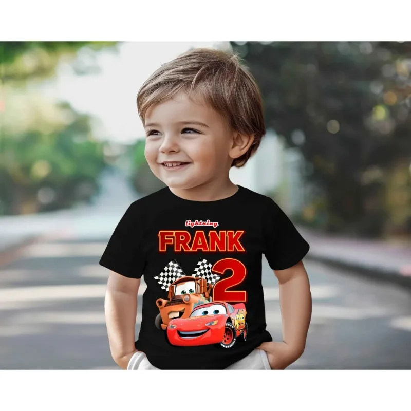 تي شيرت Kaos Couple/Kulikaga Car McQueen تي شيرت ديزني لقضاء العطلات والهالوين وأعياد الميلاد ملابس عائلية متطابقة مع الوالدين والطفل