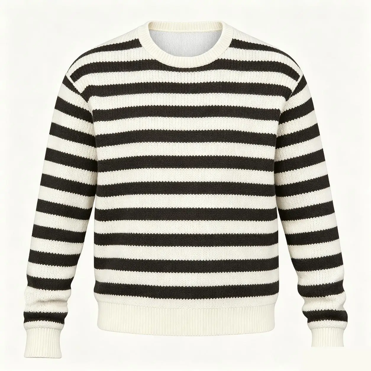 2026 New Men Simple Striped Ugly Sweater Autumn Winter Long Sleeve Pullover Y2K Street Casual Fashion Casual Crew Neck Tops