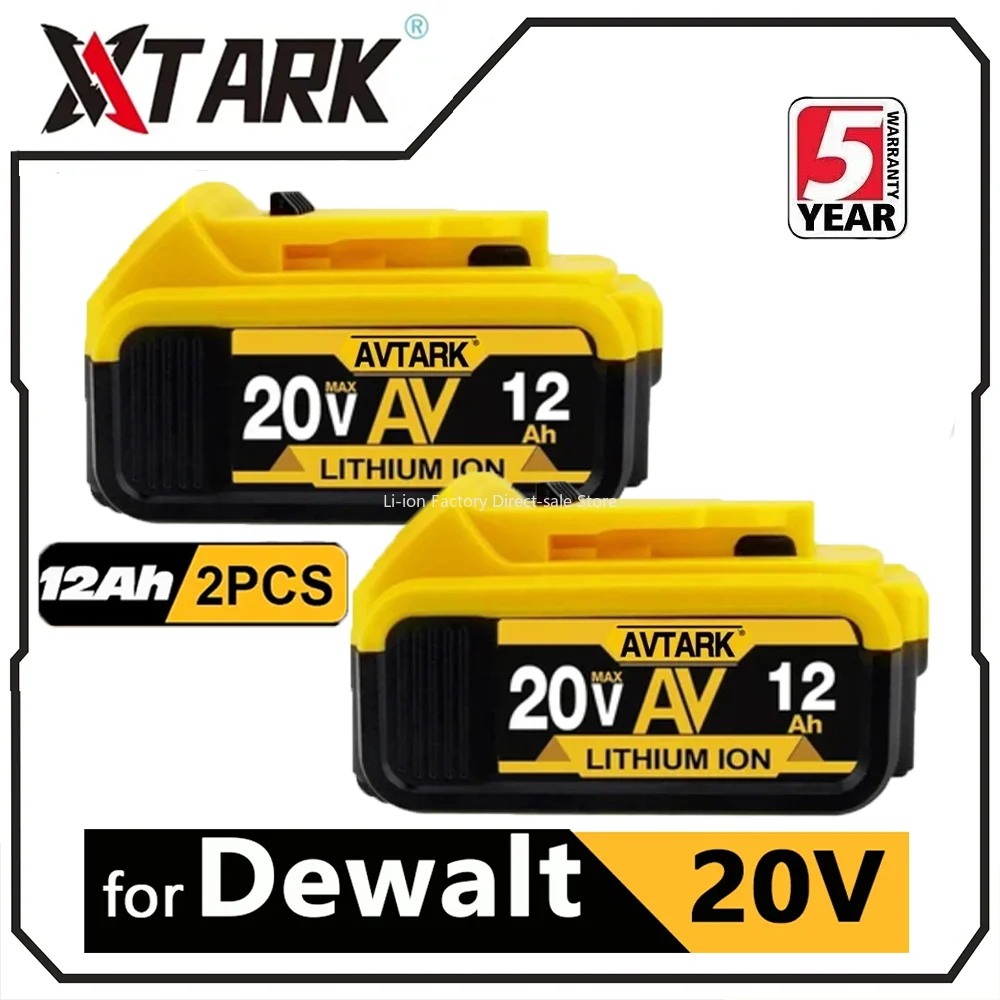 Batería de iones de litio de repuesto para DeWalt MAX XR, herramienta eléctrica de 20V, 12,0 Ah, DCB200, DCB184, DCB181