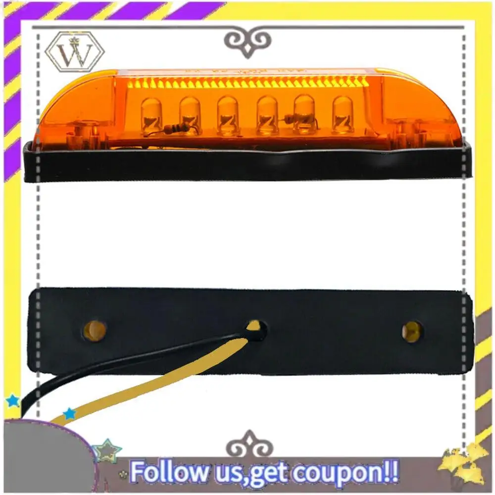 

ABXV-4Inch Amber LED Light 12V Sealed Utility Strip Bar Lights 6LED RV Marine Boat