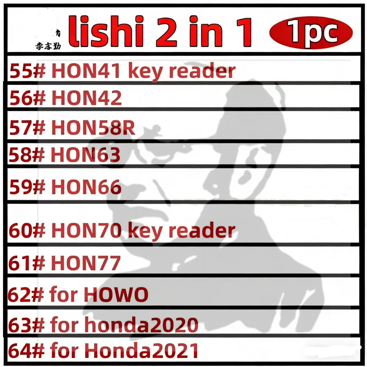 lishi 2 in 1 tool HON41 key reader HON42 HON58R HON63 HON66 HON70 key reader HON77 for HOWO for honda2020 for Honda2021