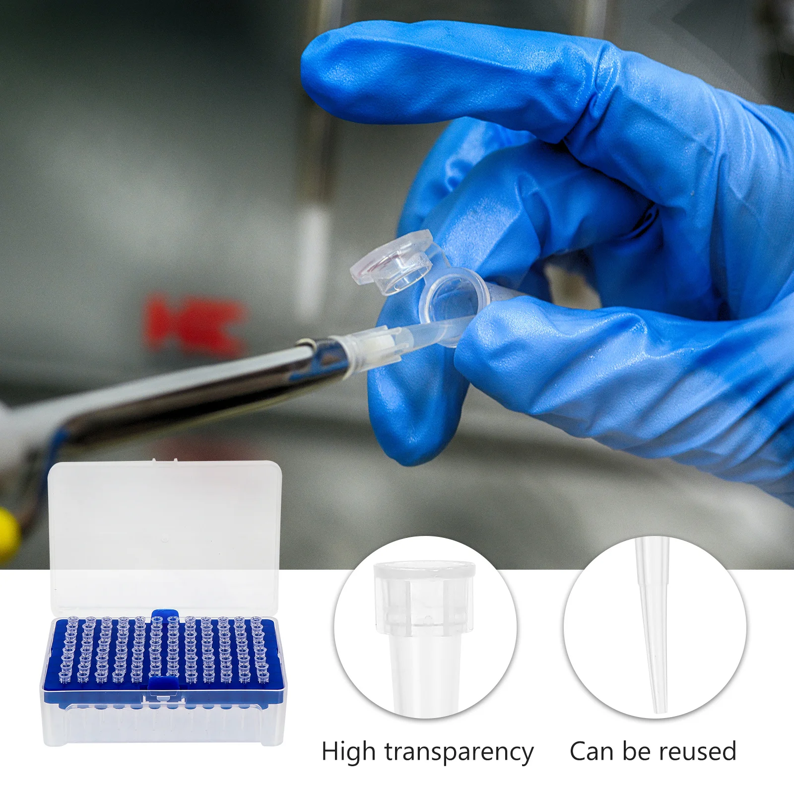 

96Pcs Filter Pipette Tips Disposable Lengthened Plastic Pipettor Accessory Laboratory Experiment Scientific Liquid Transfer