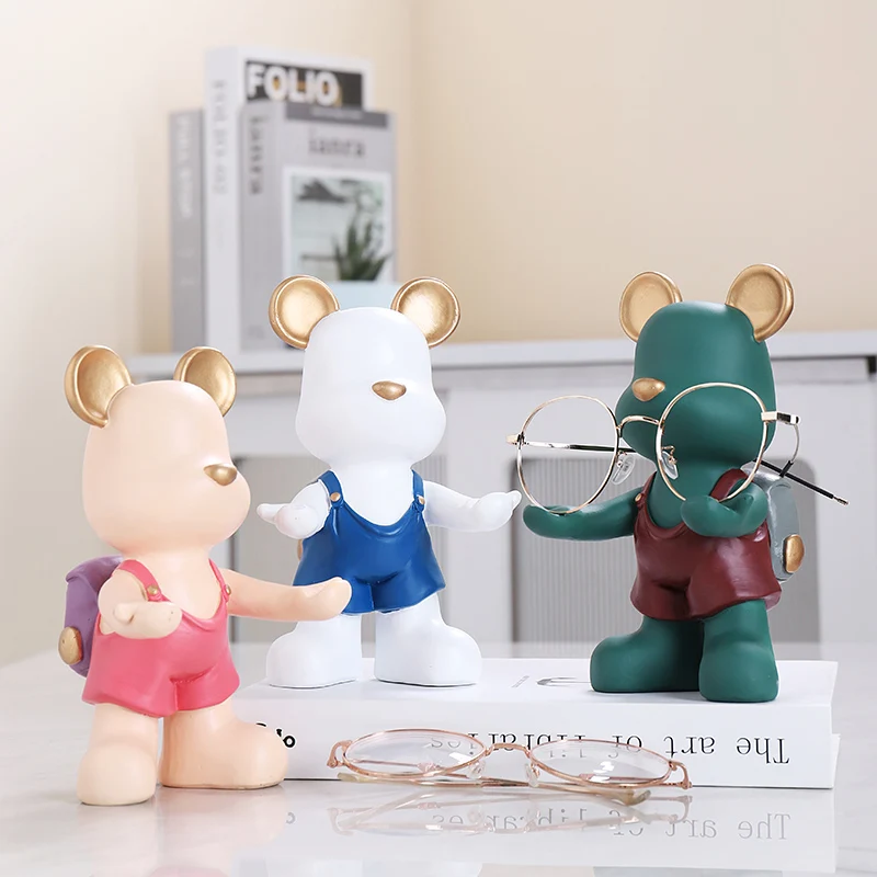 

Cute Stand Bear Glasses Display Props Eyewear Furnishing Stands Shelf Store Household Car Decoration