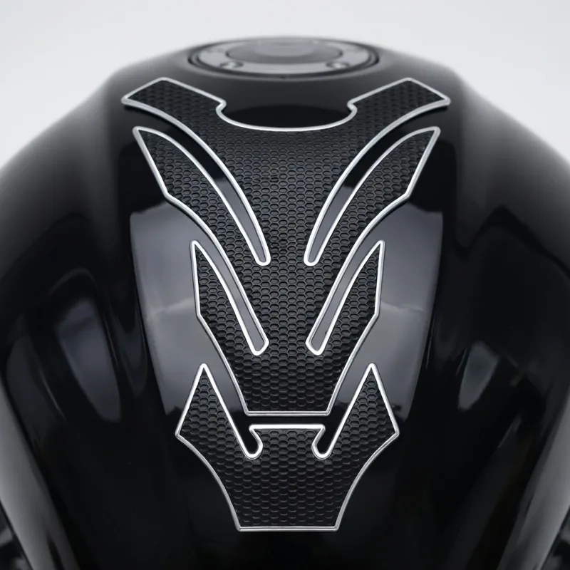 3D Honeycomb V-Shaped Motorcycle Tank Pad  Wing Style Carbon Fiber Fuel Tank Protector Sticker Anti-Slip Universal