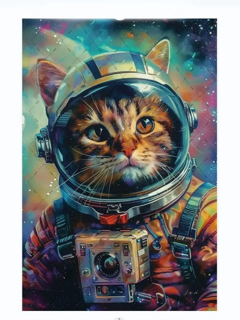 Cusde A Cat Astronaut Metal Tin Signs Cute Wall Decoration Retro Decor Home Decorations Wall Art Poster Plaque Vintage Gifts for