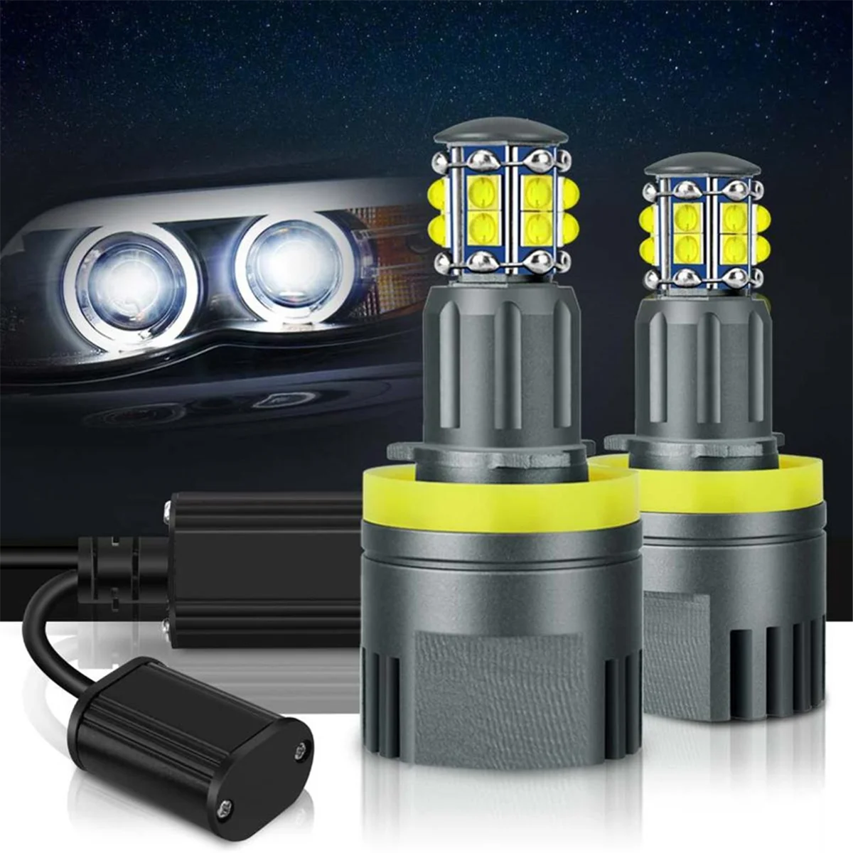 H8 Headlight Bulb 6000K 120W LED Angel Eyes Lights Canbus for BMW E60 E61 E63 X5 E70 X6 E71 E90 E91 E92 E93 M3 E89 E82