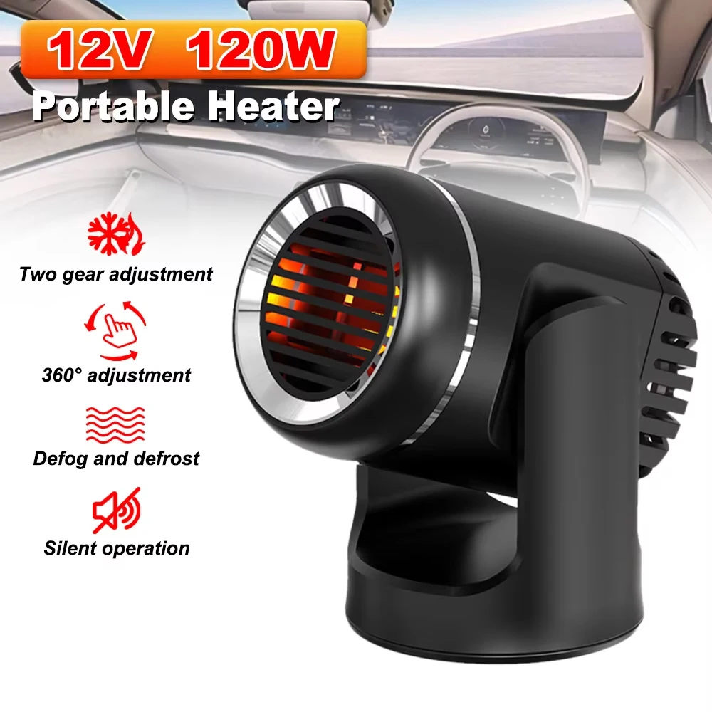 Car Heater Fan 120W 12V Car Heater Electric Cooling Heating Auto Windshield Defroster Defogging Demister Electrical Appliances