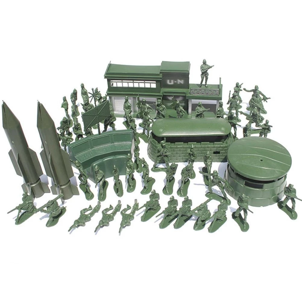 

56pcs/Set Mini Classic Military Soldiers Figures Model Playset Desk Decor Toddler Army Men Kid Toy Gift Accessories Children Toy