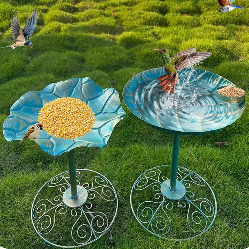 

Bird Bath Feeder Wrought iron Rustproof Water Feeder Planter Yard Statue Decorations For Lawn Backyard Garden Porch Balcony