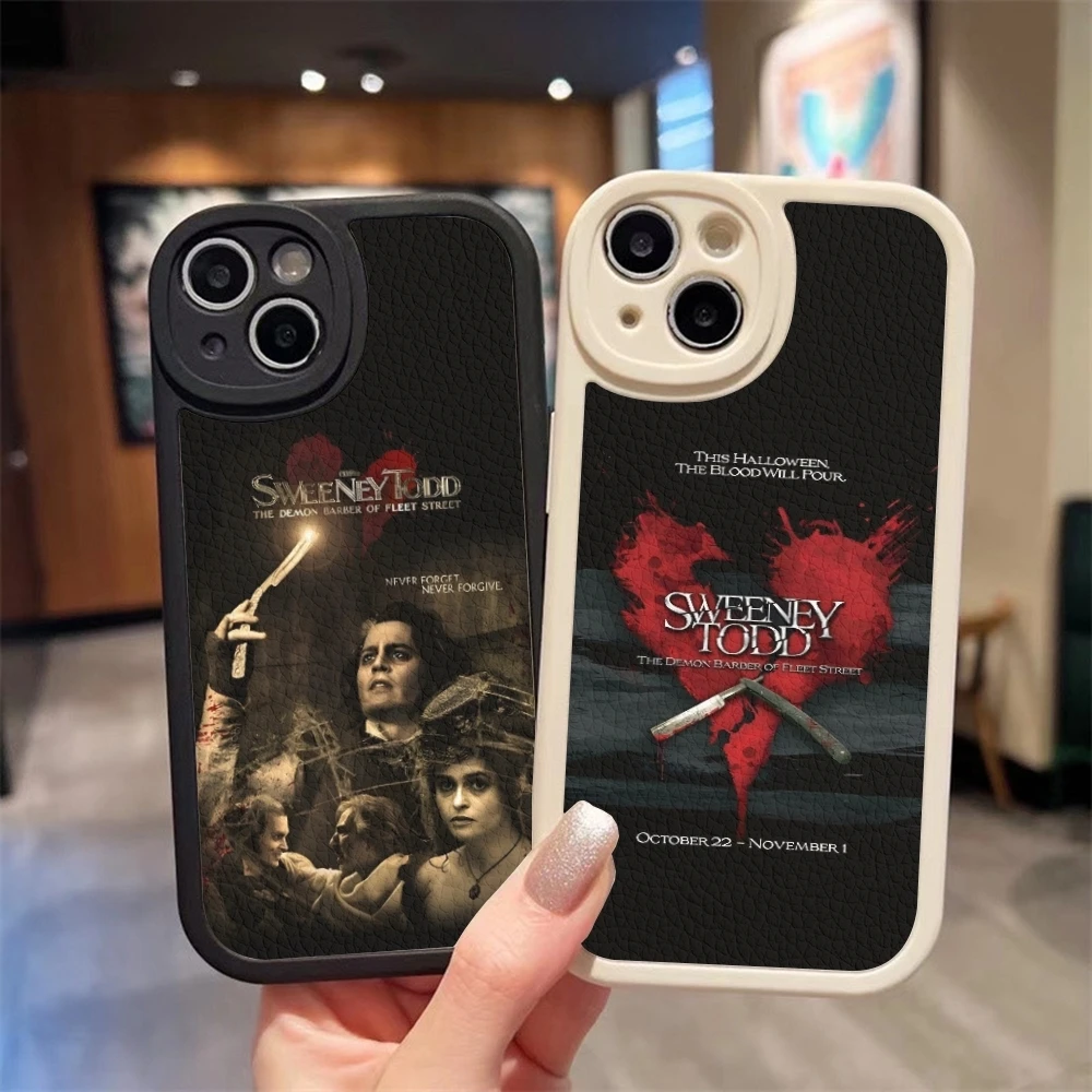 Luxury Ins Sweeney Todd Vengeance Phone Case For Iphone 16 15 14 Pro Max 13 12 11 Mini Xs Puls Lambskin Silicone Cover