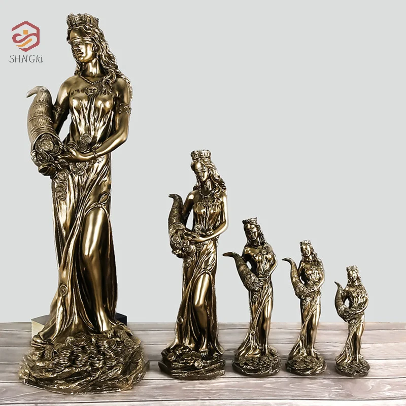 1pc Ancient Greek Goddess of Wealth Sculpture Resin Statue Opening Gift Cashier Office Study Decor Ornaments Attraction Wealth