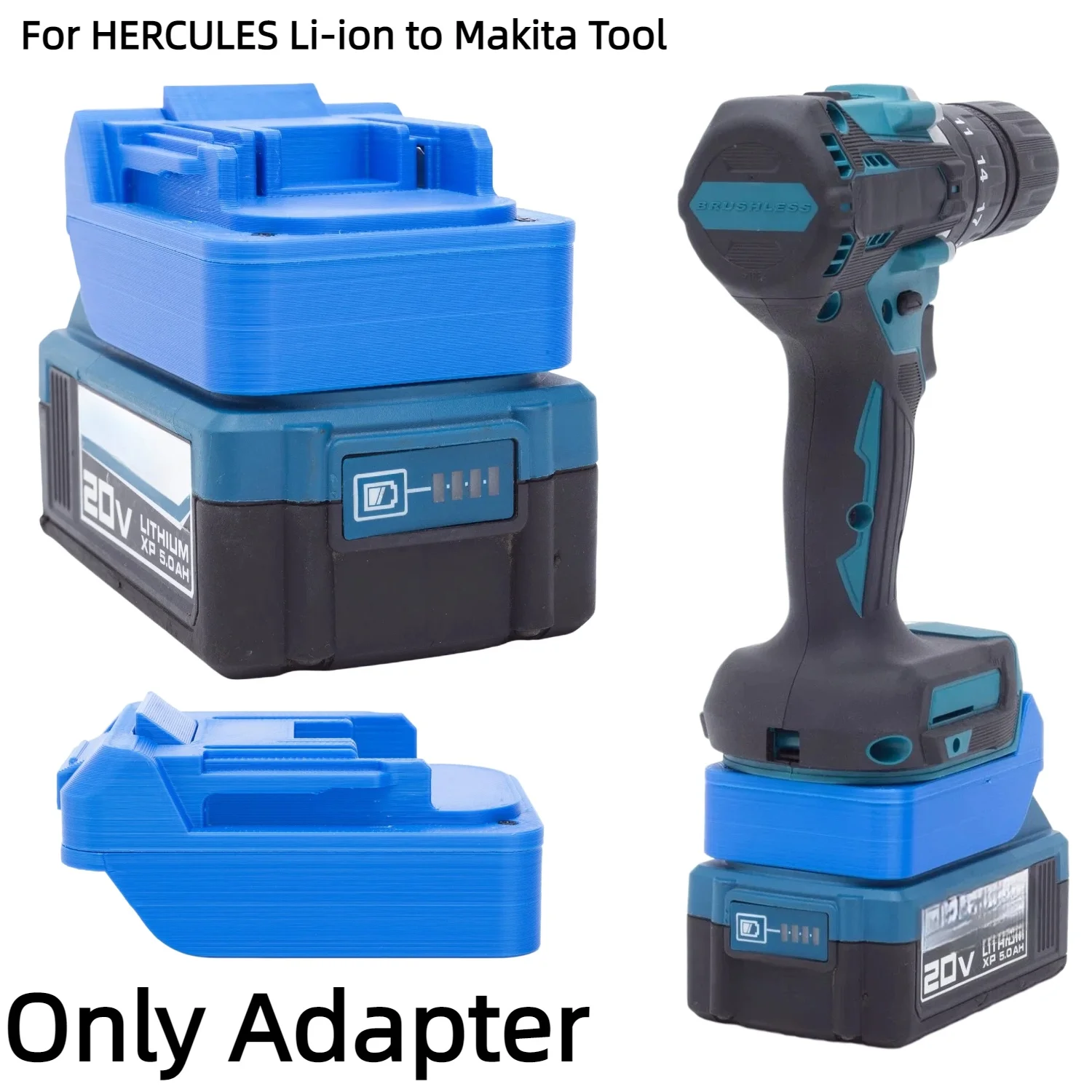 Battery Adapter for HERCULES 20V Lithium Ion Converter TO Makita 18V Cordless Drilling Tools Accessory(Only Adapter)