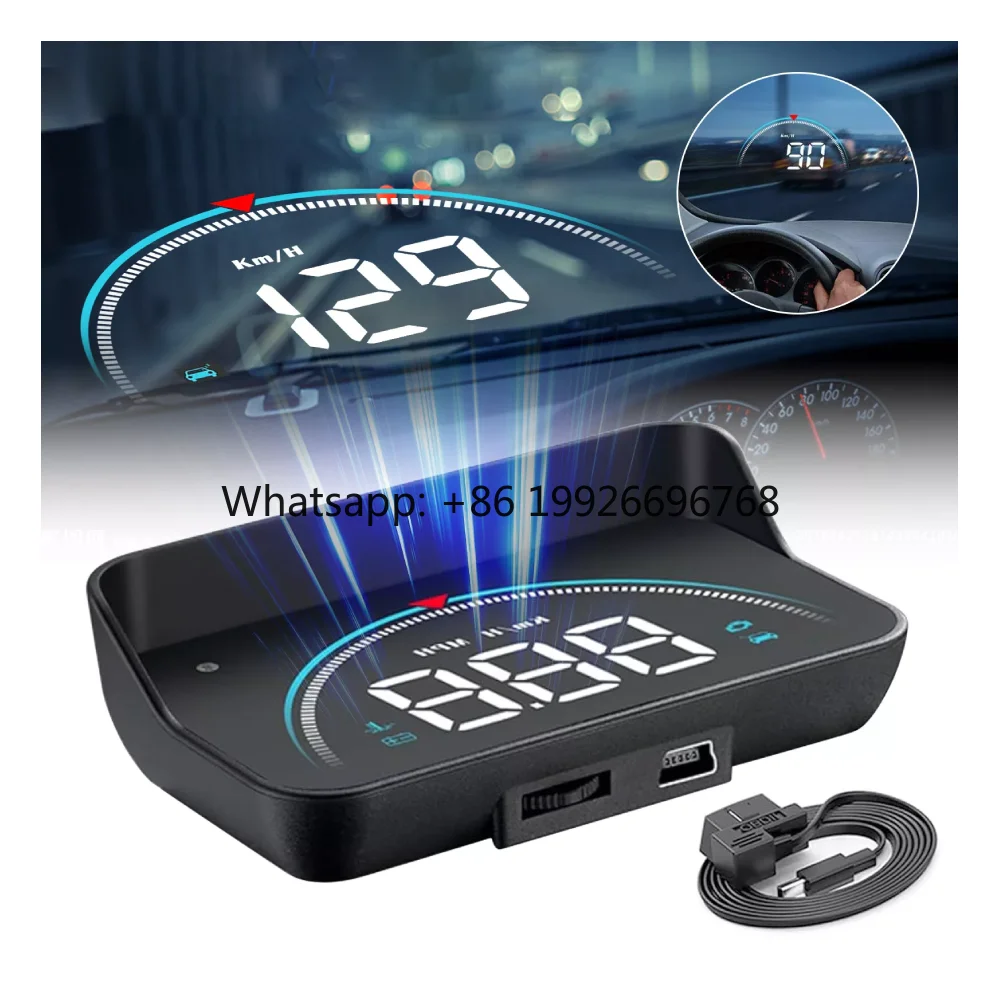 

Автомобильный HUD M8 2: Проекционный дисплей на лобовое стекло, спидометр, температура, скорость, напряжение, сигнализация, автоизмеритель, аксессуары для автомобиля