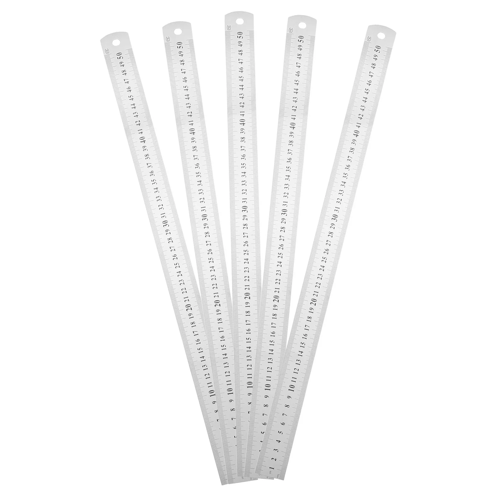 

5Pcs Stainless Steel Double Sided Ruler Thickened Metal Plate Metric Imperial Scale Precision Measuring Tool for Engineering