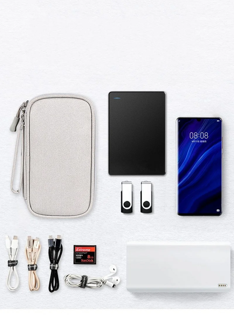 Cable Manager Storage Bag System Kit USB Cable Headphone Cord Pen Power Bank Protective Case Dustproof Cable Storage Bag