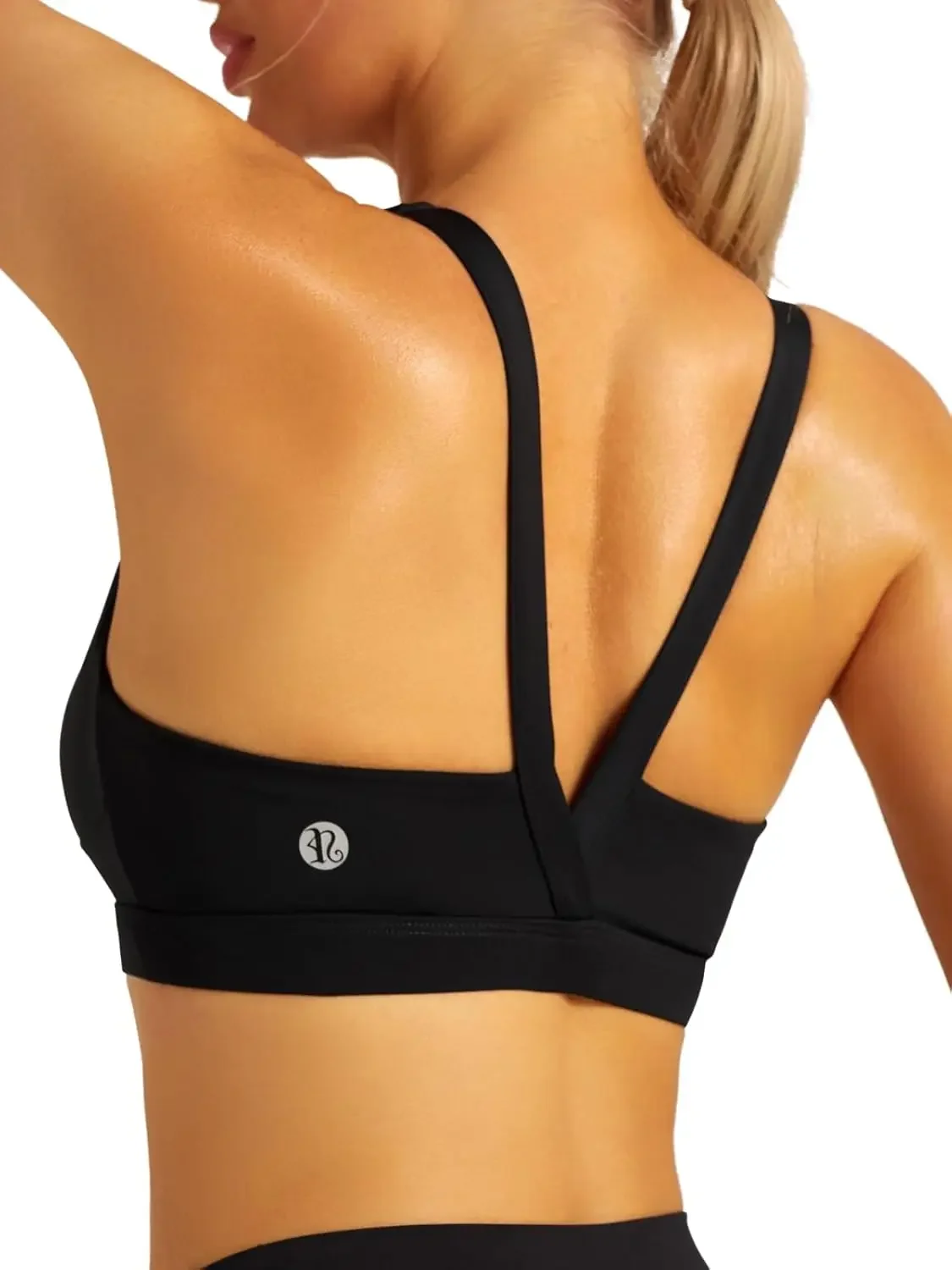 

Sports Bras for Women, Medium Support Molded Cup Sports Bras with Sewn in Pads Strappy Workout Yoga Bra