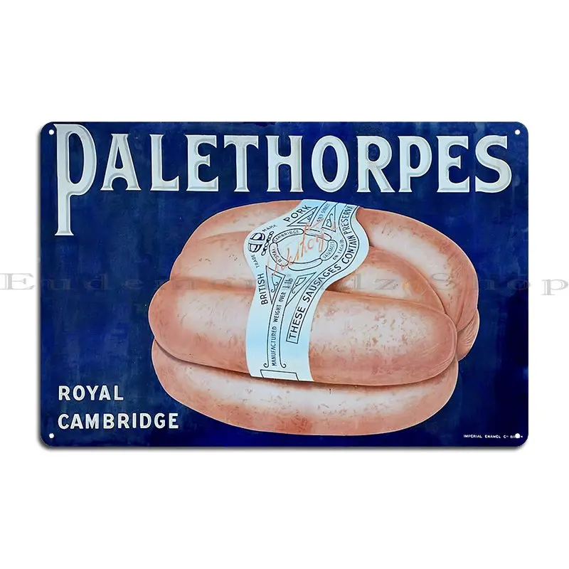 Palethorpes Sausages Vintage Enamel Advertising Sign Metal Plaque Poster Design Wall Decor Print Club Vintage Tin Sign Poster