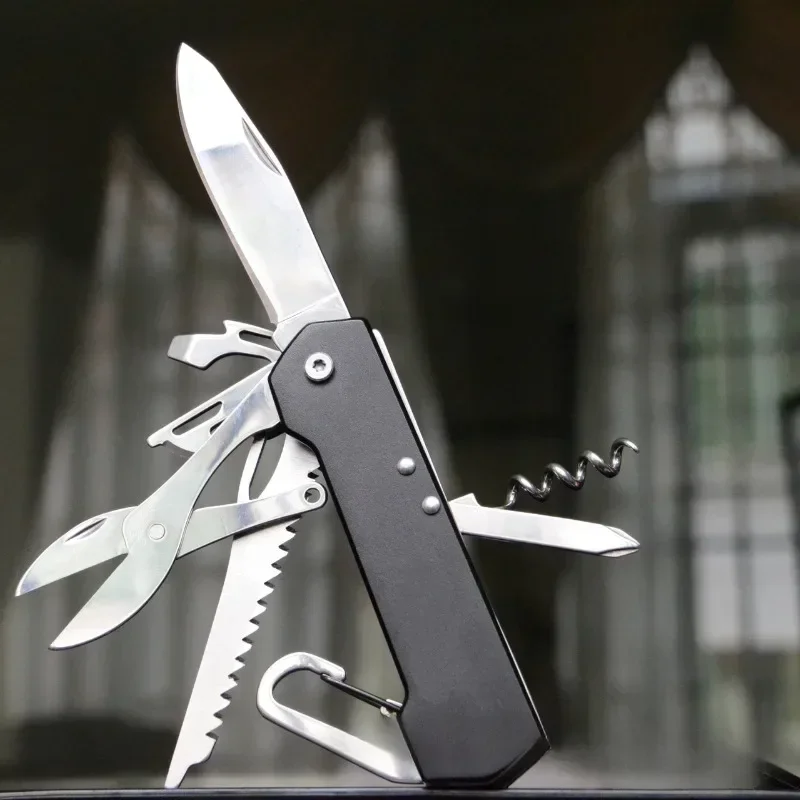 

Hot Sale Outdoor Swiss Knife Camp Multitool Bottle Opener Folding Knife Portable Scissors Saw Military Pocket Knives EDC Tools