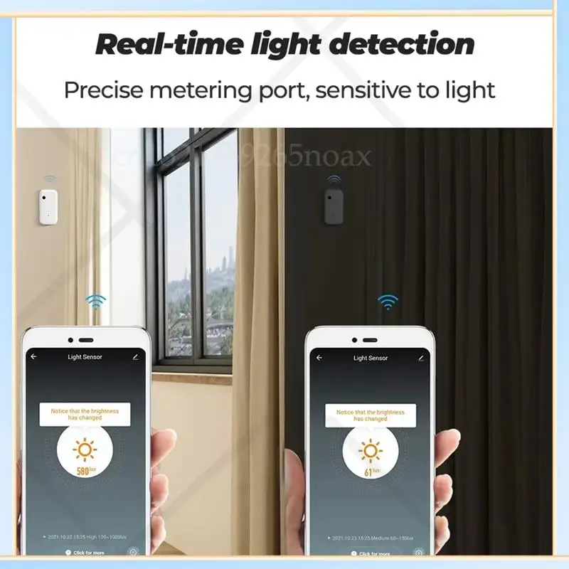 

-SPOR Tuya Wifi Light Sensor Smart Home Illumination Sensor APP Linkage Control Brightness Detector Illumination Automation