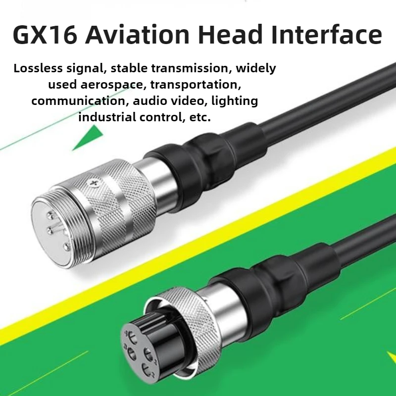 GX16 2/3/4 Pin Aviation Plug Male Female Wire Connector Extension Cable GX16 2/3/4 Core Ribbon Aviation Plug Power Cord Adapter