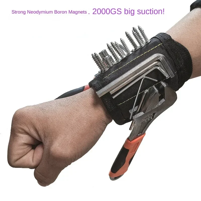 Magnetic Wristband for Holding Screws,Nails,Drilling Bits,Wrist Tool Holder Belts with Strong Magnets Tool Box Organizer