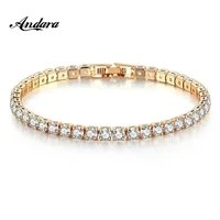 Bracelet tennis en argent sterling 925 plaqué or rose, serti de cristaux étincelants en zircone cubique, bijoux de luxe pour femmes, style hip-hop, cadeau surprise 2