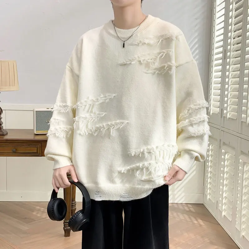 Зимние свитера мужские теплые модные повседневные вязаные пуловеры мужская уличная одежда свободные свитера с длинными рукавами мужские джемперы M-4XL