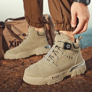 Botlar, erkek teklif ayakkabıları, iş güvenliği ayakkabıları, erkek botları, motosiklet, askeri, erkek botları, taktik-ayak bileği-kar-kış-yüksek ordu Ordudaki en iyi 10 satış coturno cano alto-no. 9