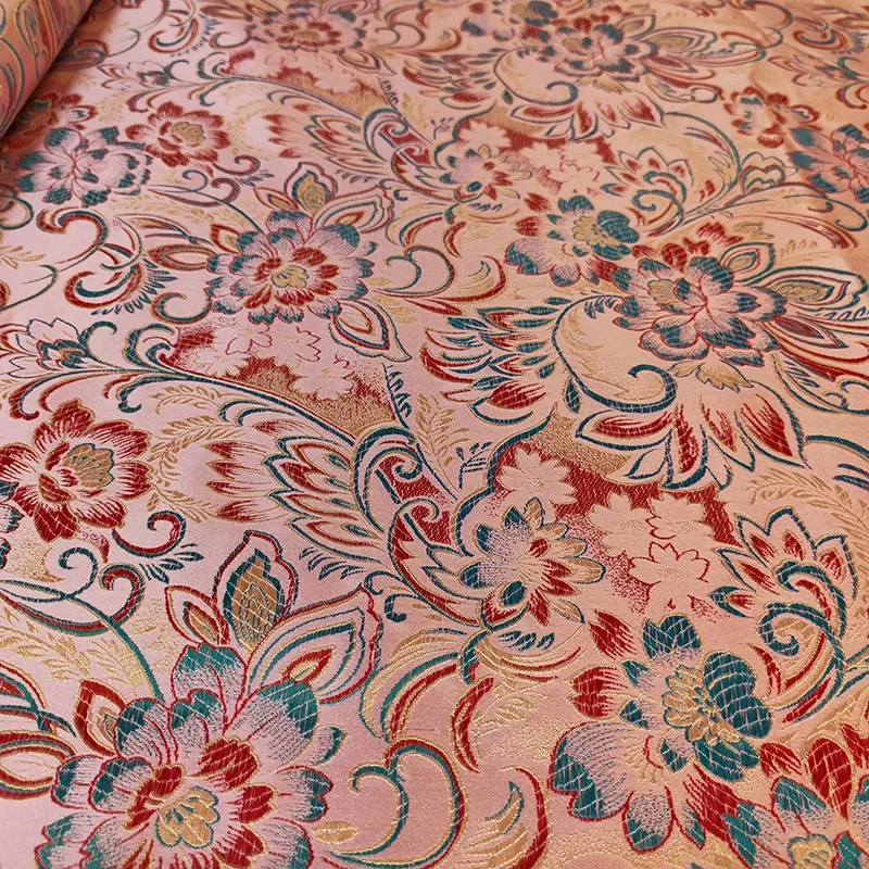 

150cm Width Chinese-style Peony Cloud Jacquard Fabric Fine Cheongsam Tang Children's Clothing Fabric Girl Brocade