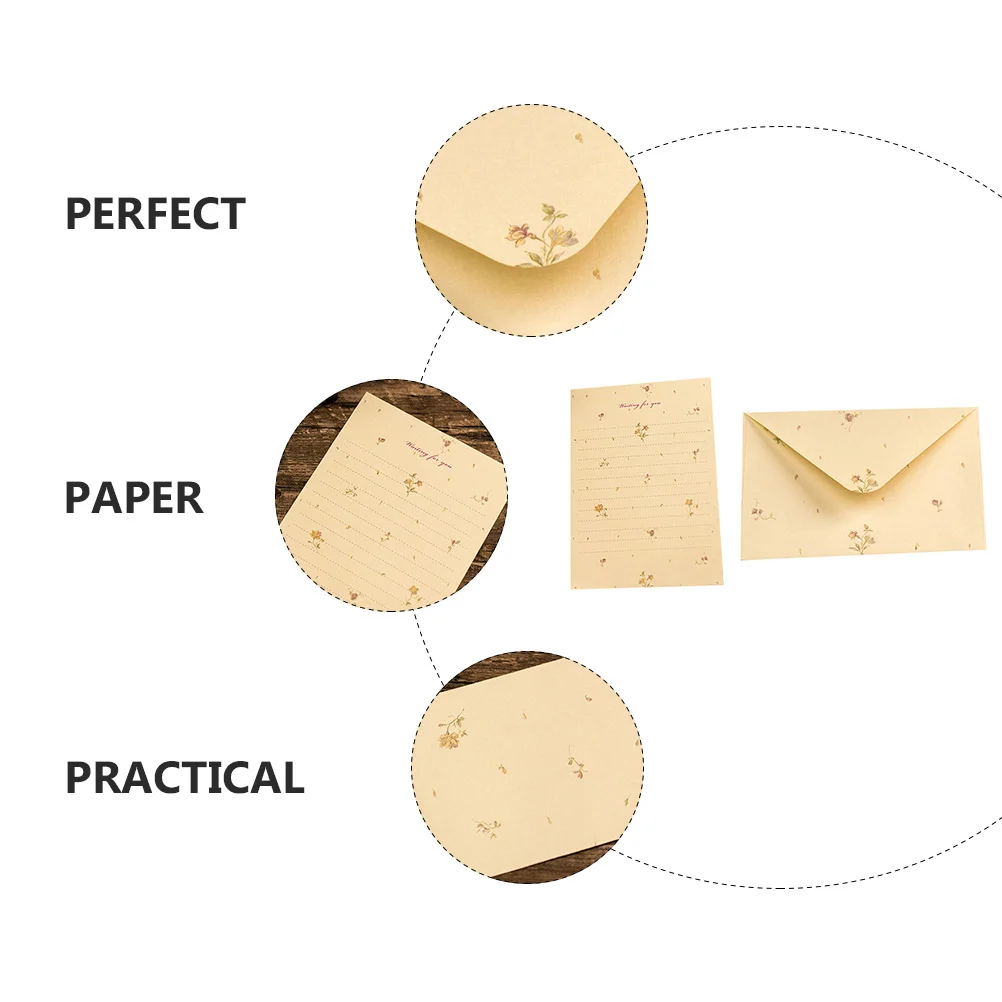 

50 Sheets Letter Paper Envelopes Kit Elegant Greeting Cards Birthday Invitations Wedding Thank You Notes Quality