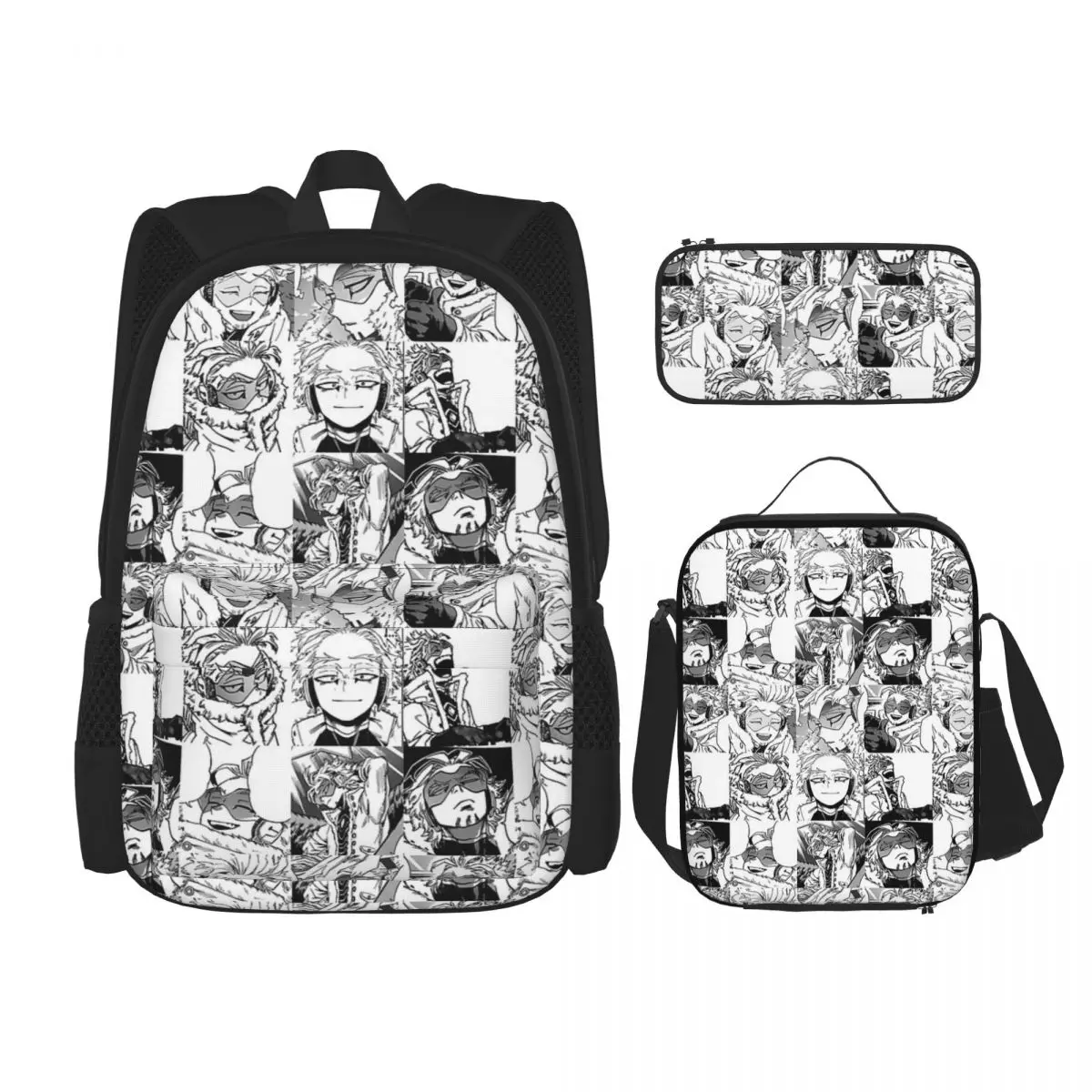 

BNHAMHA Hawks Keigo Takami Backpacks Boys Girls Bookbag Students School Bags Kids Rucksack Lunch Bag Pen Bag Three-Piece Set