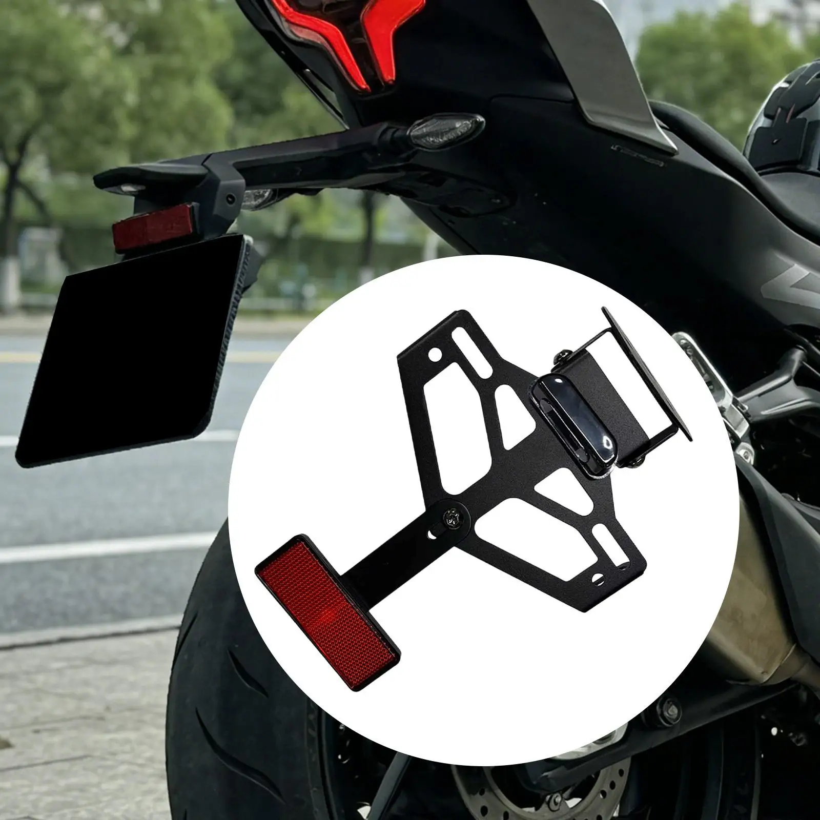 Metal Motorcycle License Plate Frame Fender Eliminator Rear Bracket with Reflector for CF MOTO 450 SR 450NK 450SS