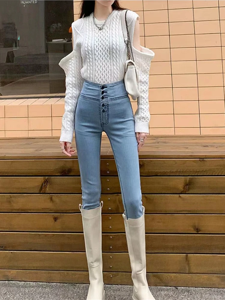 Women's Pants Women Jeans 2024 Korean Jeans for Women Pants High Waist Women's Jeans Hip Lifting Jean Elastic Pencil Pants